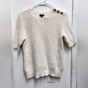 Talbott white sweater with buttons